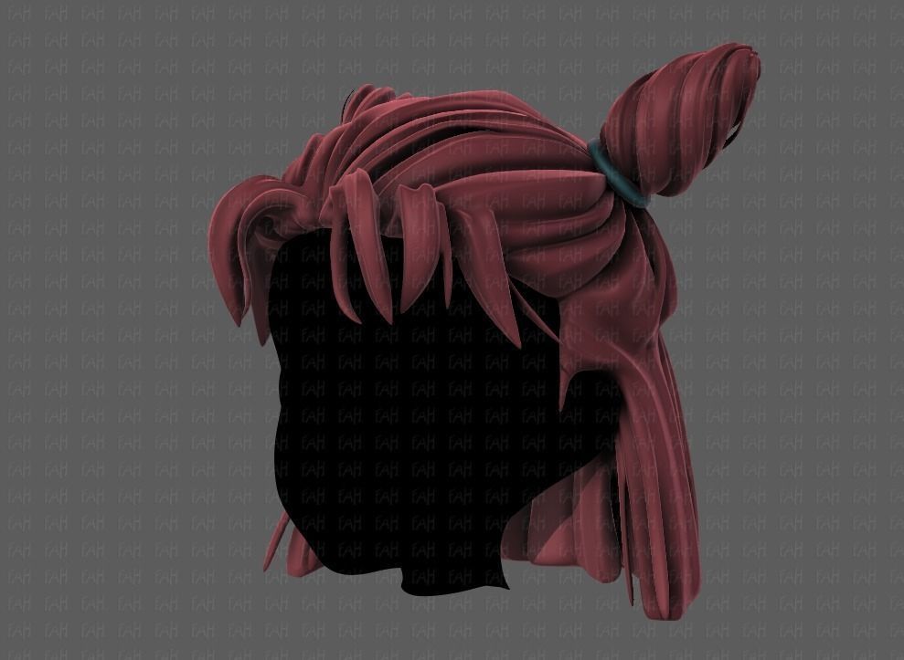 3D Hair style for girl V85 Low-poly 3D model_8