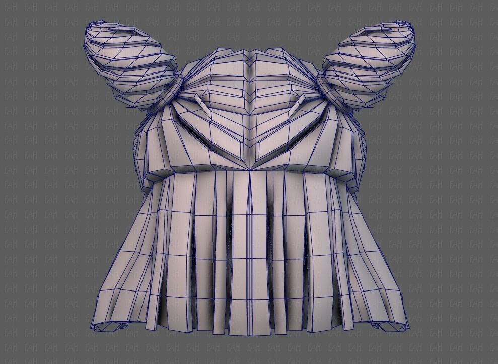 3D Hair style for girl V85 Low-poly 3D model_29