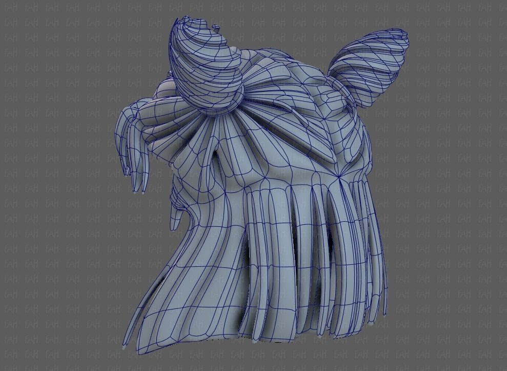 3D Hair style for girl V85 Low-poly 3D model_42