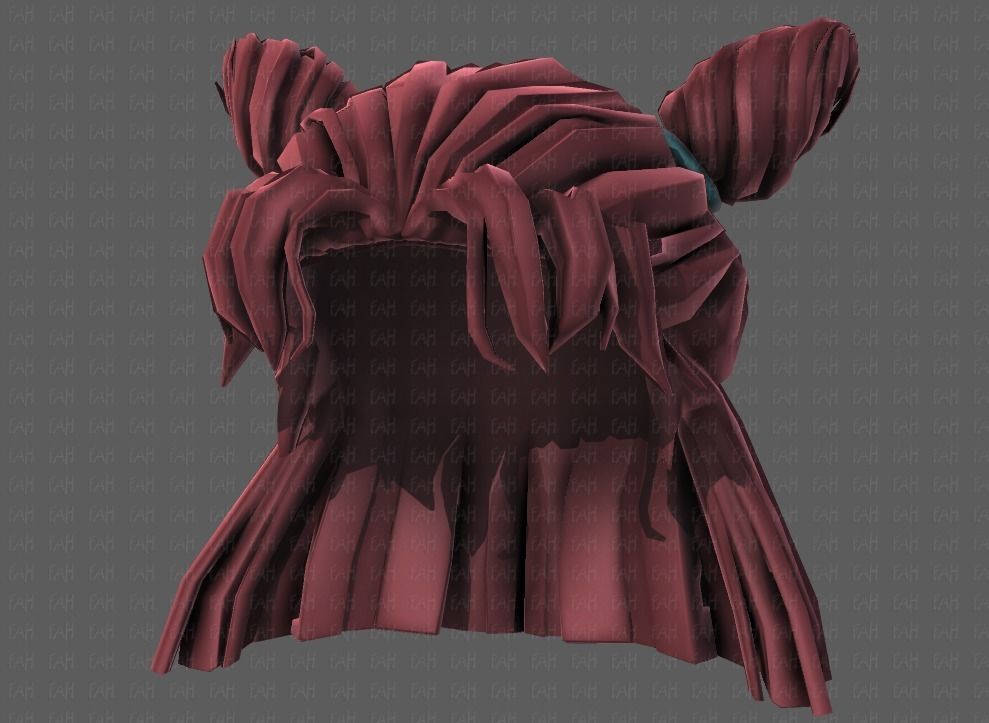 3D Hair style for girl V85 Low-poly 3D model_39