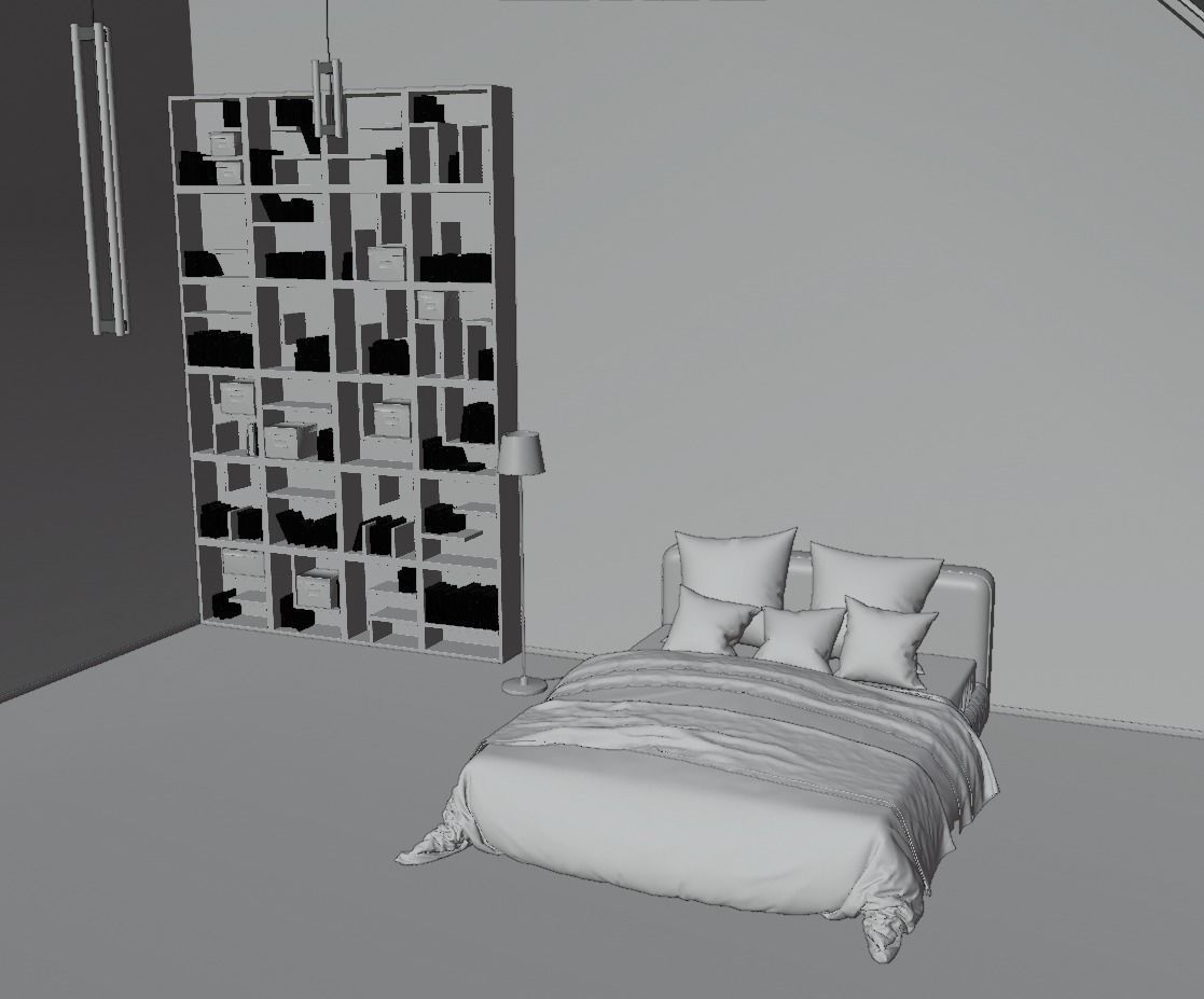 Modern Bedroom 3D model_3
