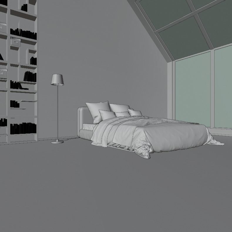Modern Bedroom 3D model_2