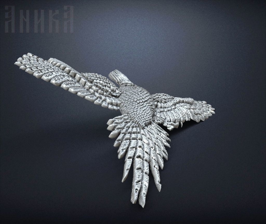 Badge Pheasant bird 3D print model_2