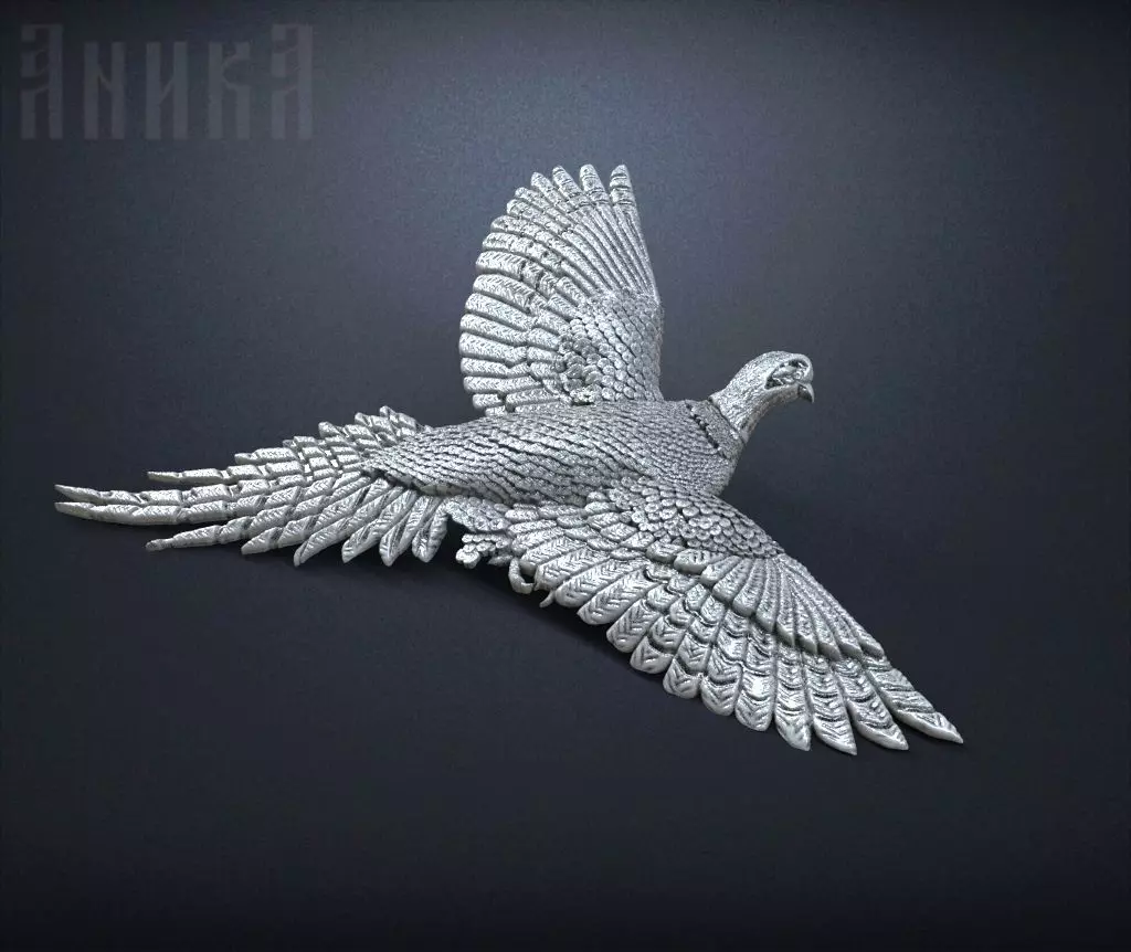Badge Pheasant bird 3D print model_0