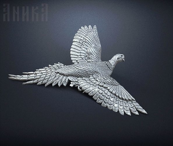 Badge Pheasant bird 3D print model