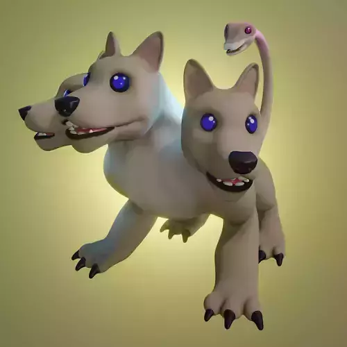 Cute Cerberus model Low-poly 3D model