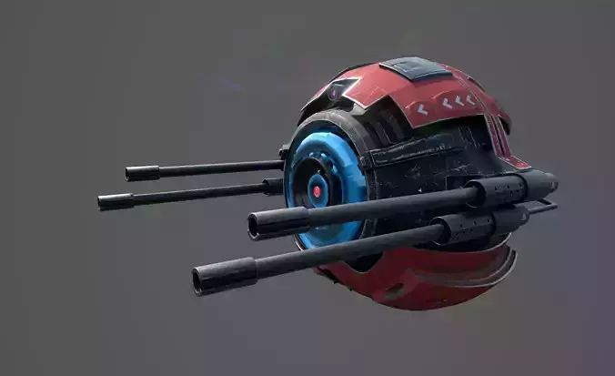 Heavy Armored Drone Low-poly 3D model
