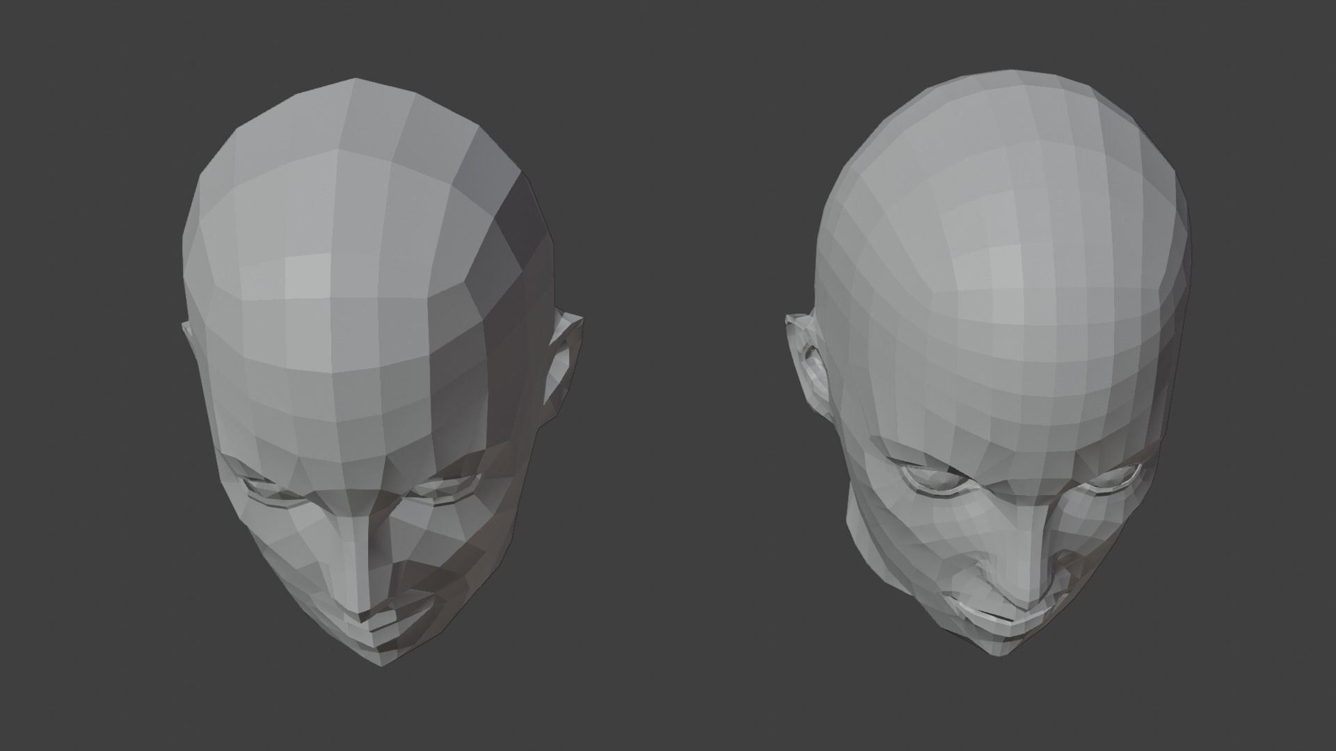 Female Heads Low-poly 3D Model Low-poly 3D model_17