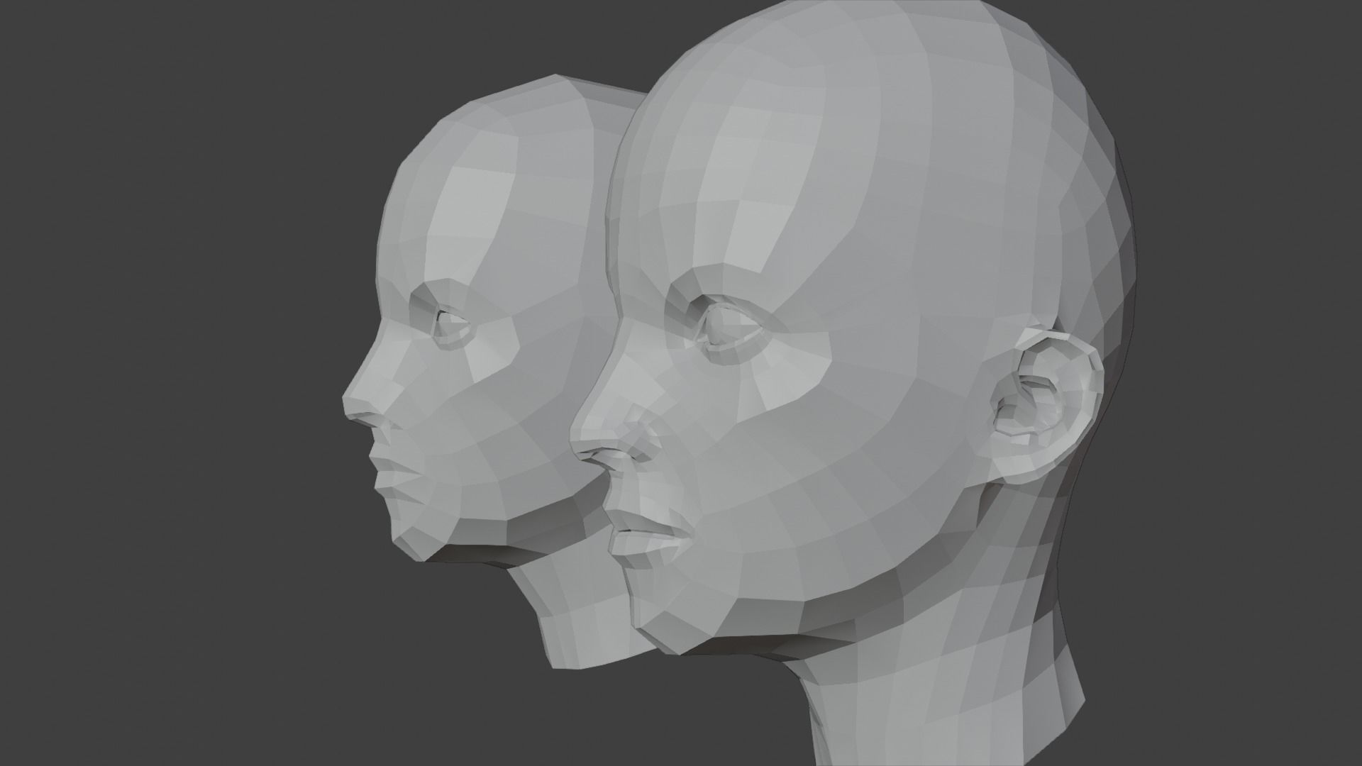 Female Heads Low-poly 3D Model Low-poly 3D model_15