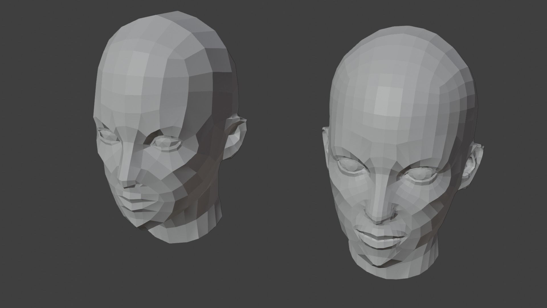 Female Heads Low-poly 3D Model Low-poly 3D model_6