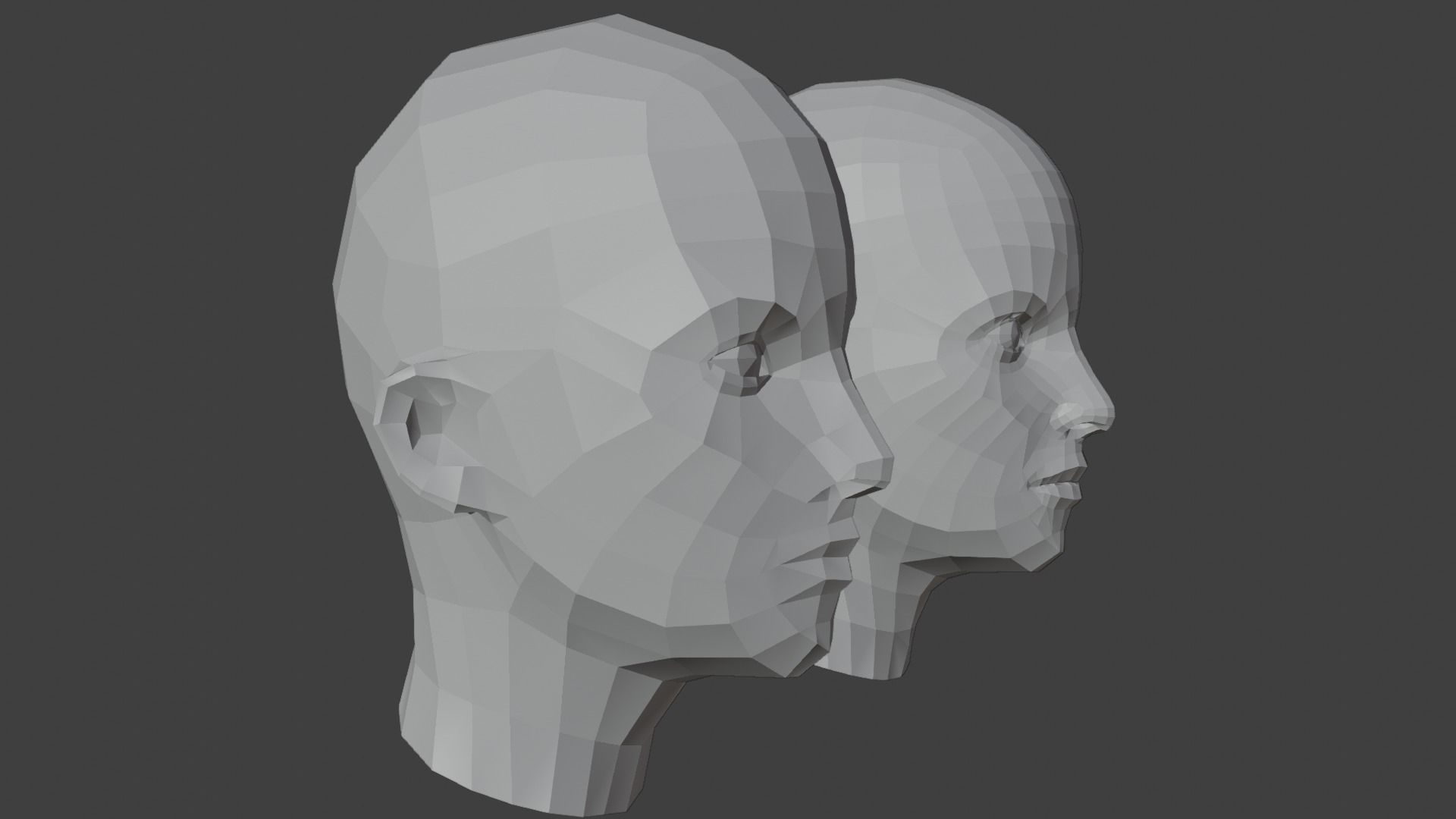 Female Heads Low-poly 3D Model Low-poly 3D model_16