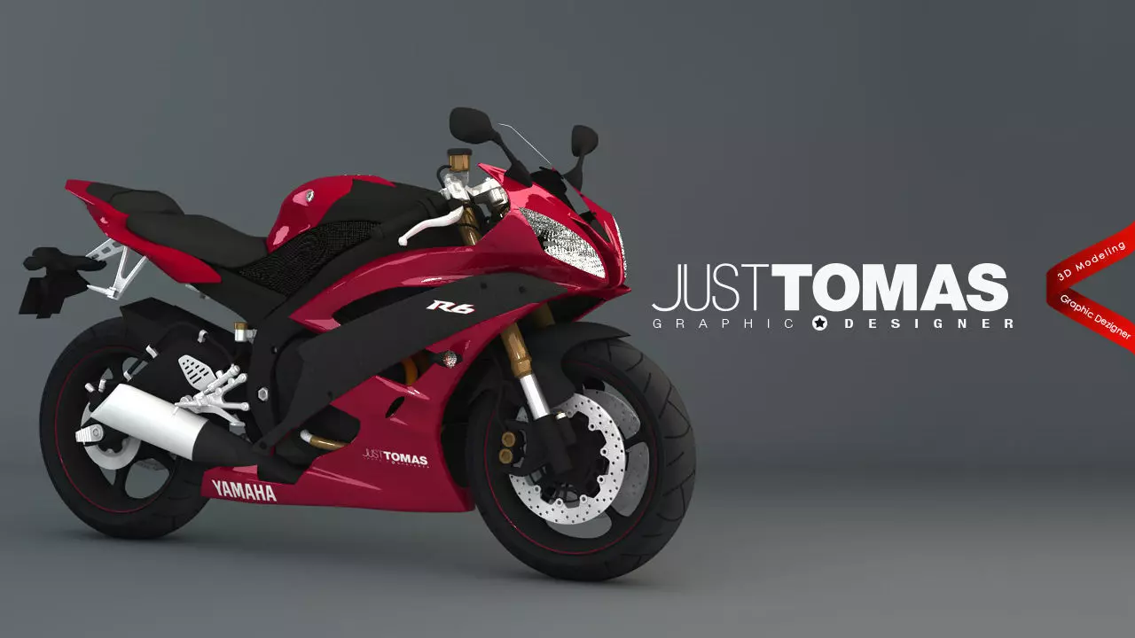 Yamaha R6 2007 Red 3D model_0