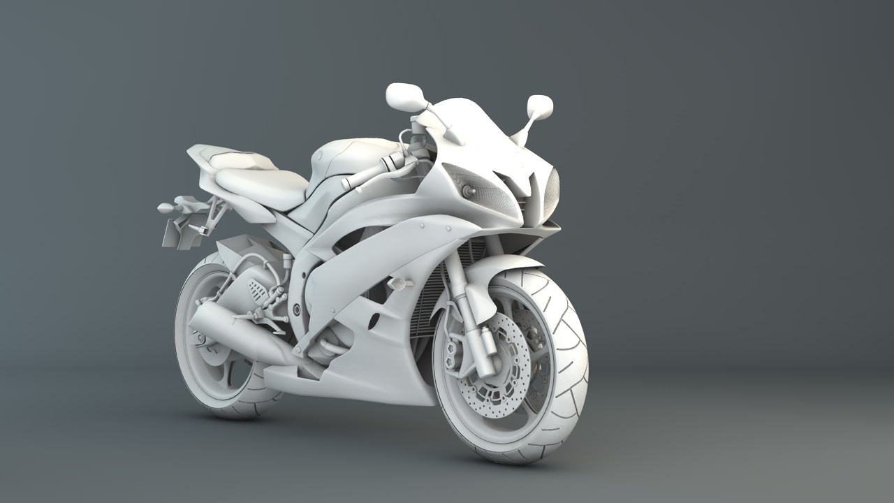 Yamaha R6 2007 Red 3D model_5