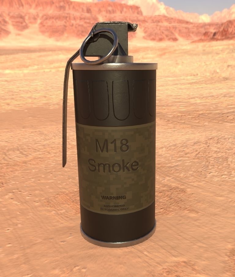 smoke grenade Low-poly 3D model_12