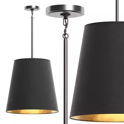 RESTORATION HARDWARE CICERO BARREL PENDANT Black Linen