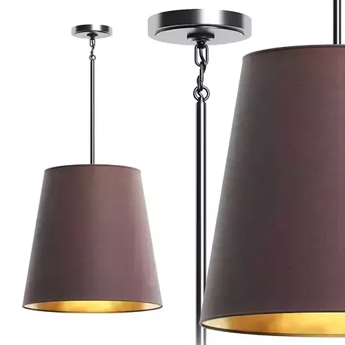RESTORATION HARDWARE CICERO BARREL PENDANT Grey Linen
