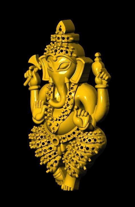 Ganesha locket 3D print model_2
