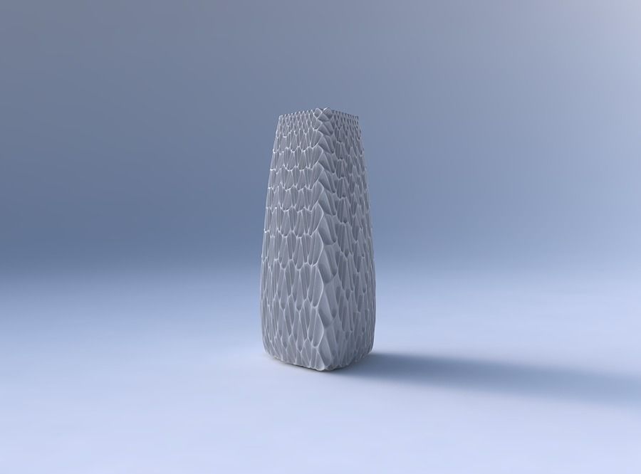 Vase triangle with grid piramides 2 3D print model_4