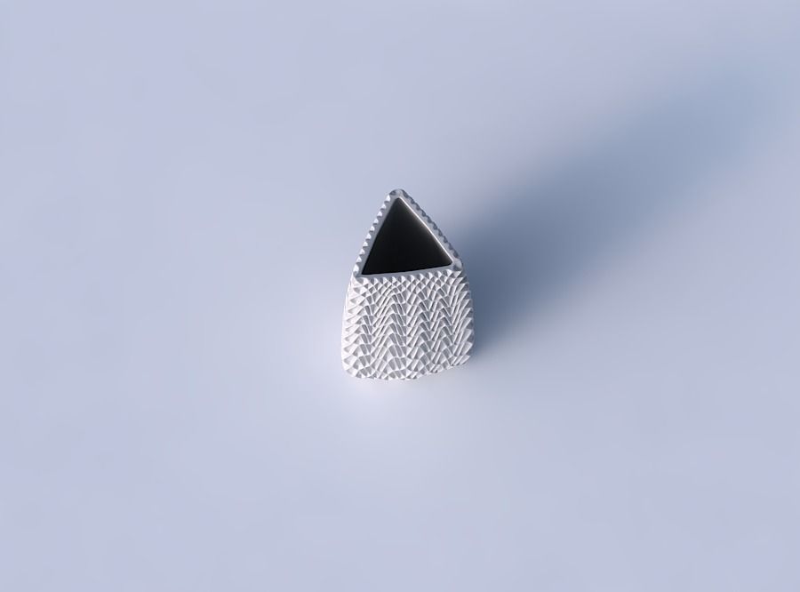 Vase triangle with grid piramides 2 3D print model_2