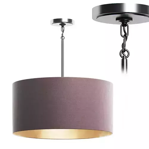 RESTORATION HARDWARE CICERO ROUND SHADE PENDANT Grey Linen