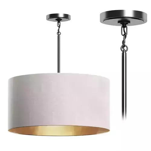 RESTORATION HARDWARE CICERO ROUND SHADE PENDANT White Linen 3D model