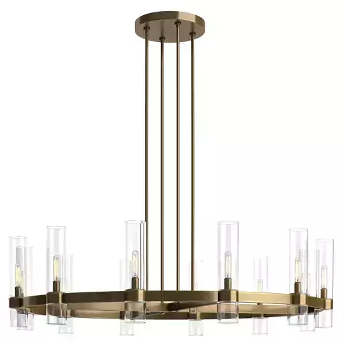 RESTORATION HARDWARE RAVELLE ROUND CHANDELIER Brass 3D model