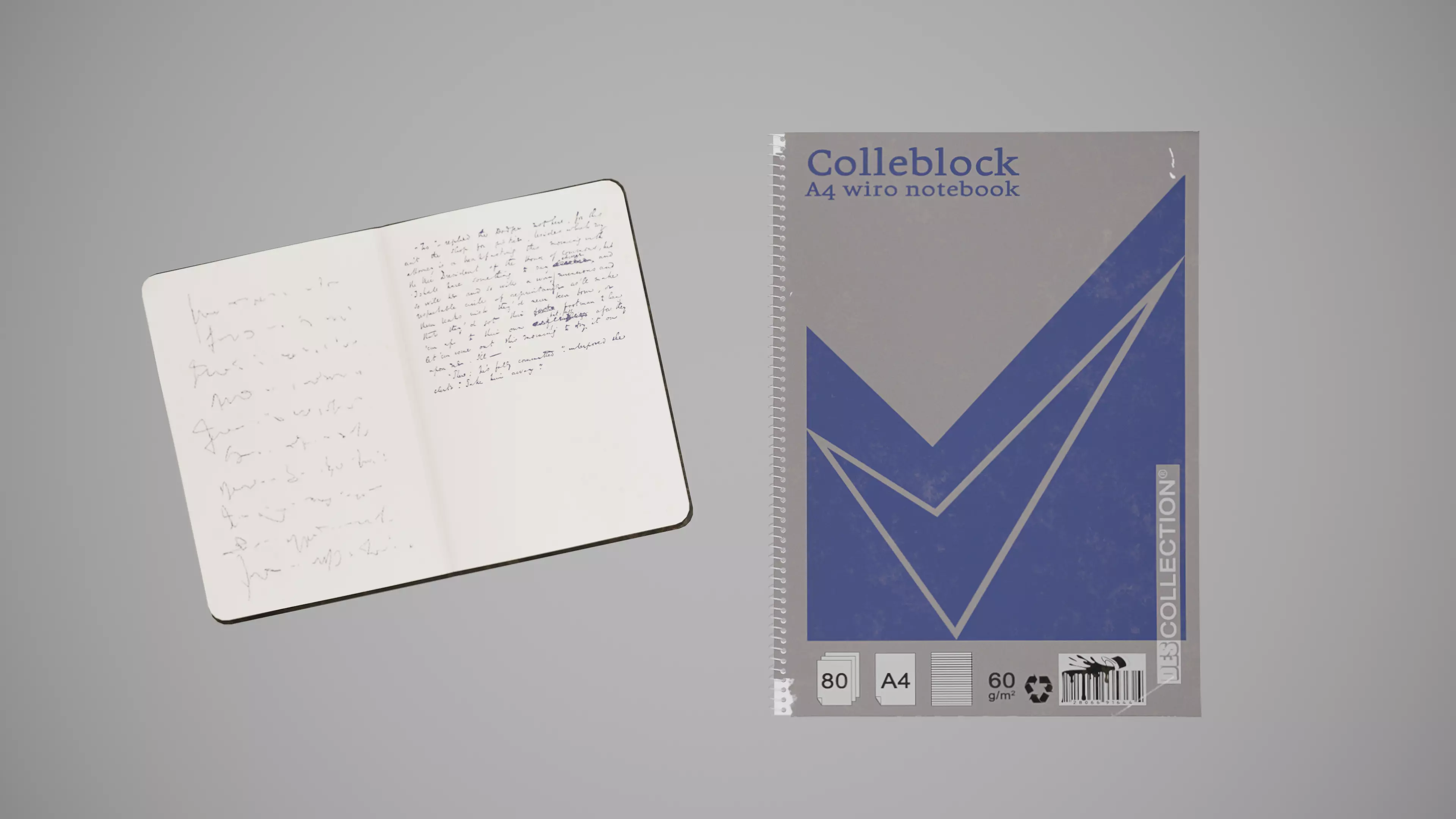 Notebooks notebook with writing Low-poly 3D model