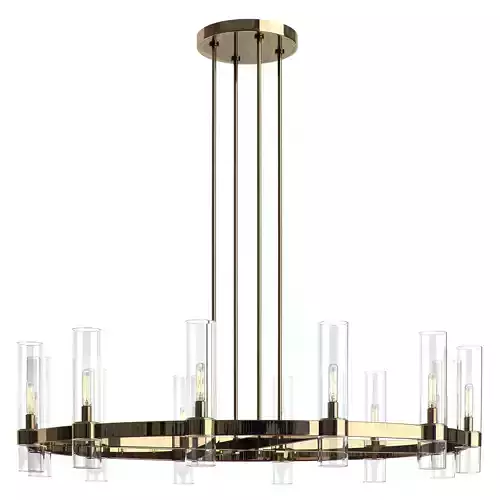 RESTORATION HARDWARE RAVELLE ROUND CHANDELIER Polished Nickel
