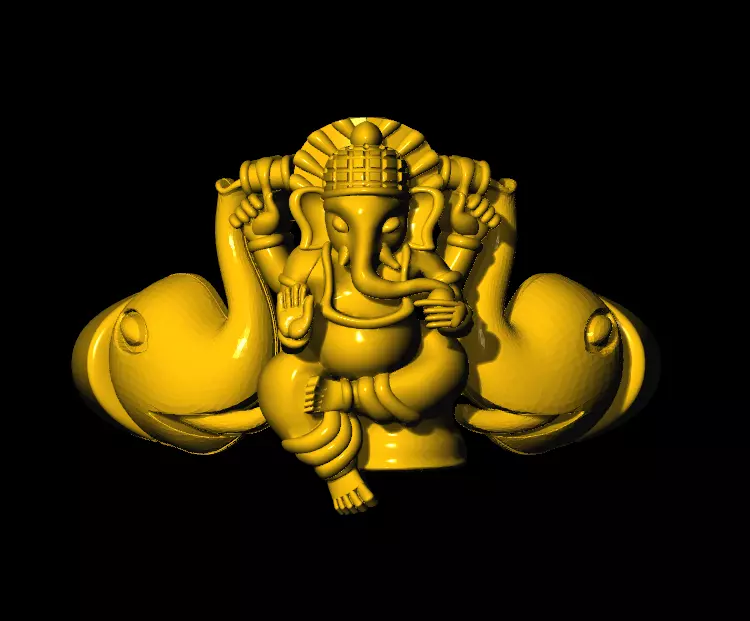 Ganesh ring  3D print model_0