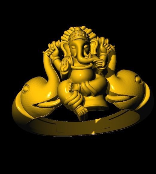 Ganesh ring  3D print model_3