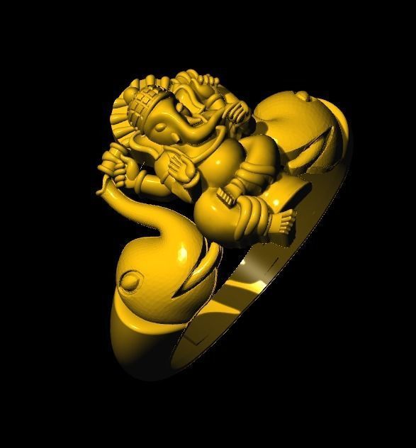 Ganesh ring  3D print model_2