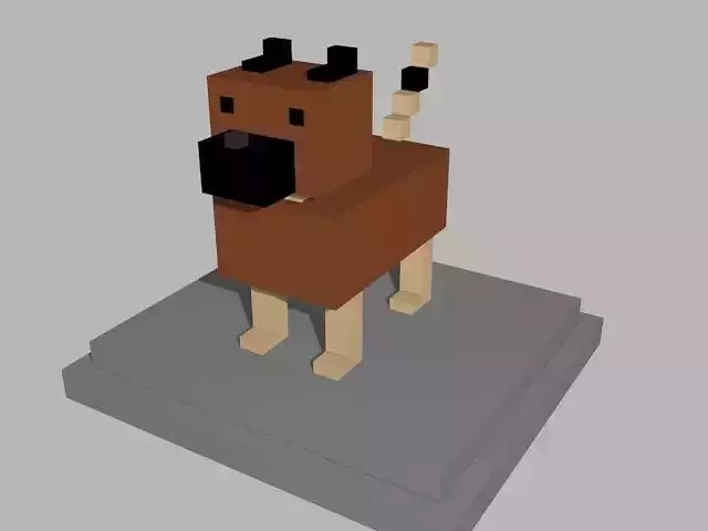 VOXEL DOG - MODEL 1 Low-poly 3D model