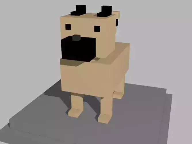 VOXEL DOG - MODEL 2 Low-poly 3D model