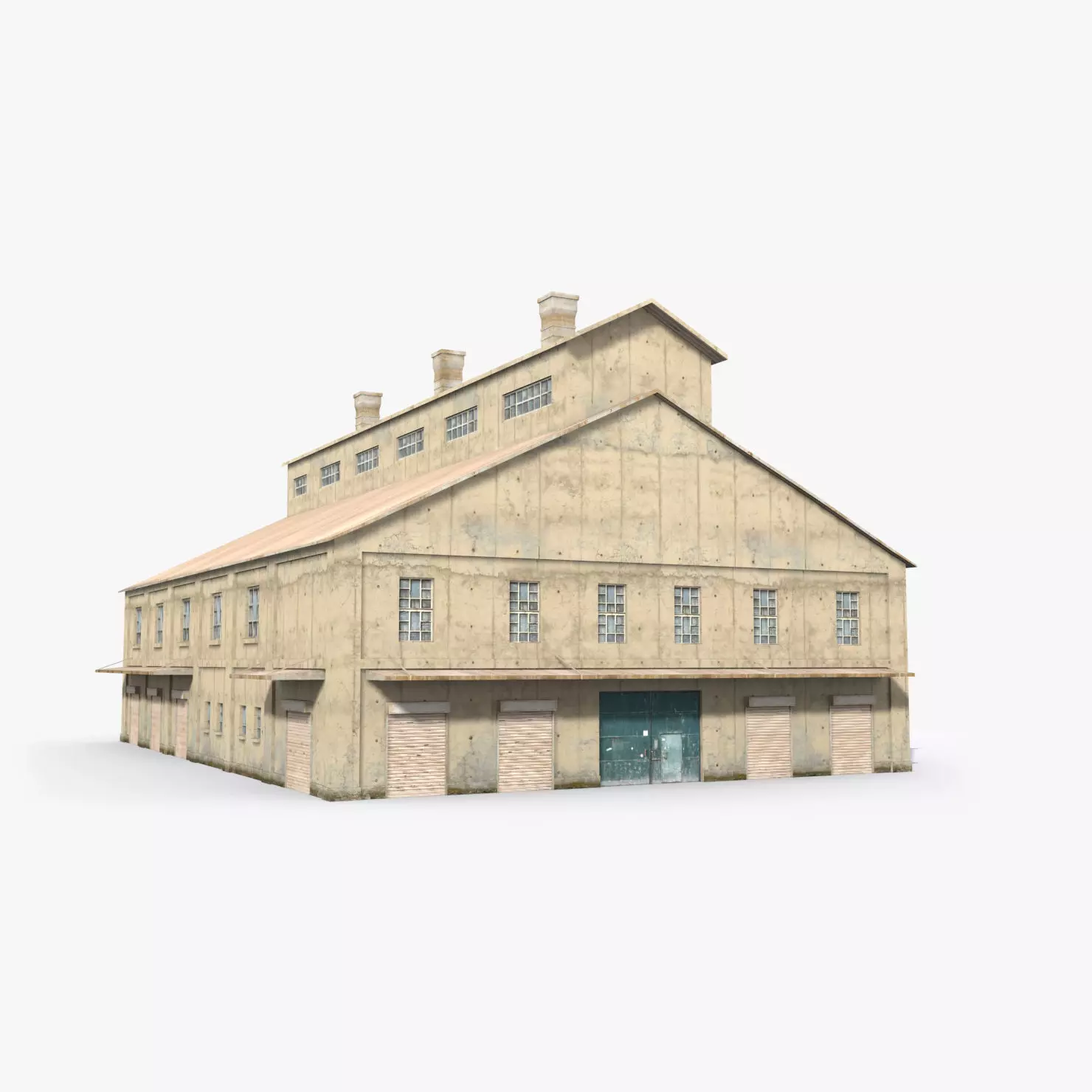 Factory x5 Low-poly 3D model