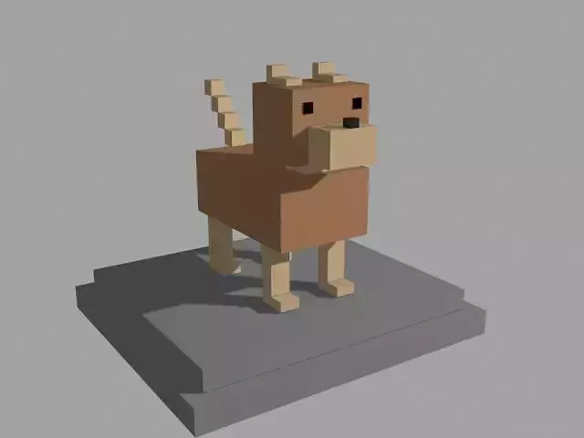 VOXEL DOG - MODEL 4 Low-poly 3D model