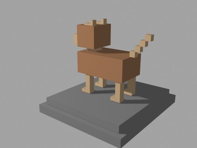 VOXEL DOG - MODEL 4 Low-poly 3D model_3