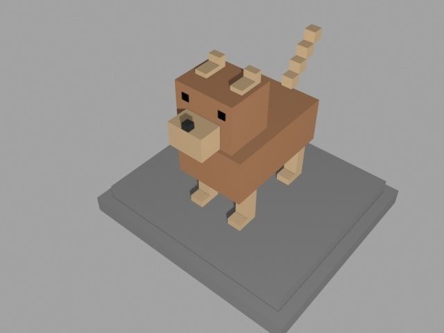 VOXEL DOG - MODEL 4 Low-poly 3D model_4