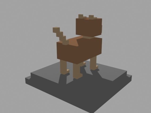 VOXEL DOG - MODEL 4 Low-poly 3D model_2