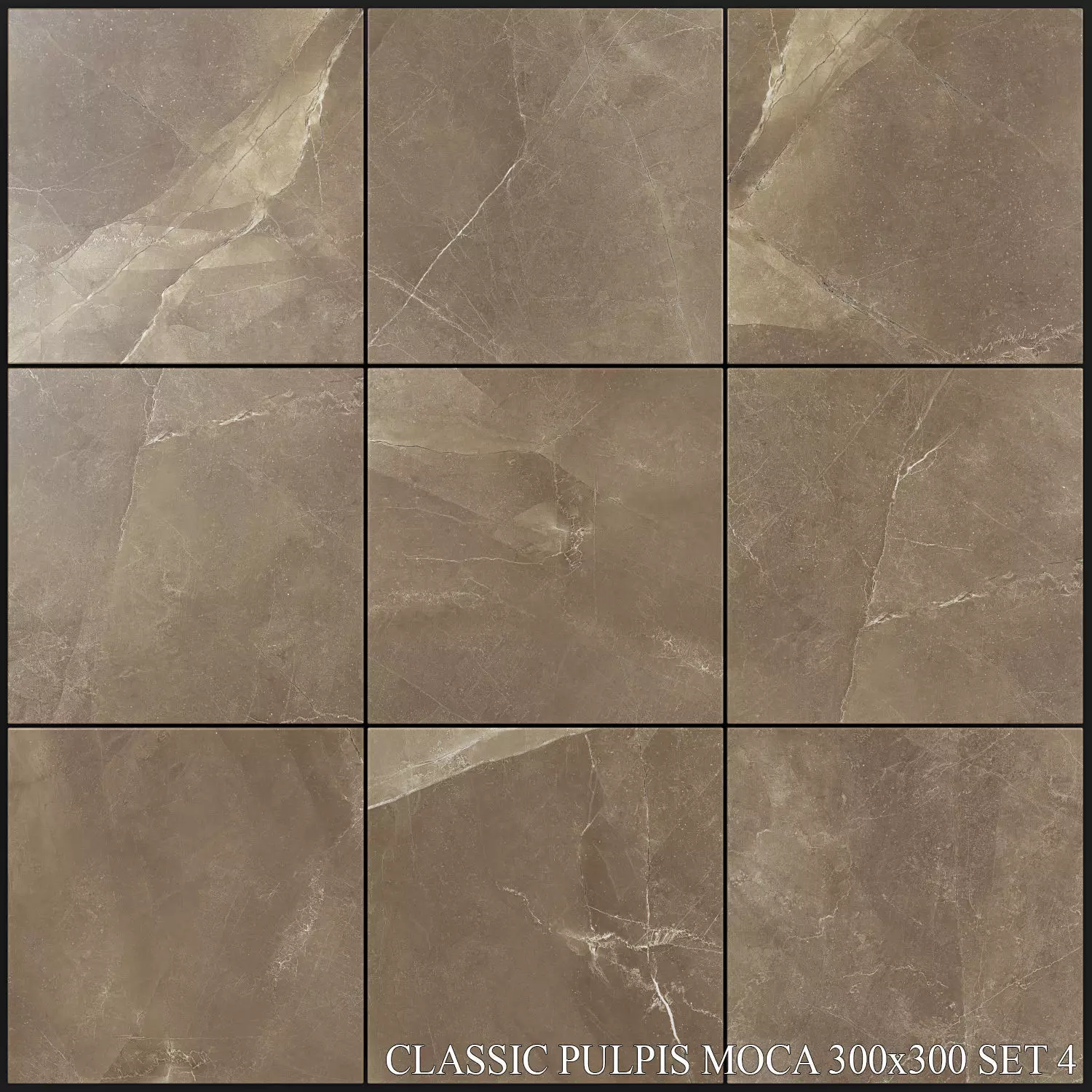 Yurtbay Seramik Classic Pulpis Moca 300x300 Set 4 3D model_0