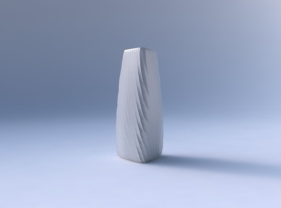 Vase triangle with twisted diagonal grid pattern 3D print model_4