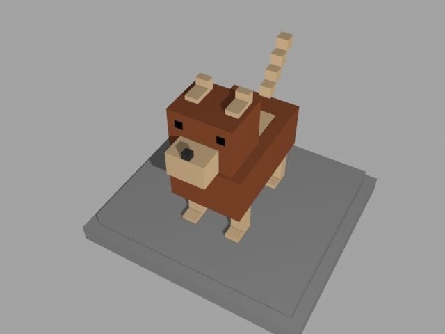 VOXEL DOG - MODEL 5 Low-poly 3D model_4