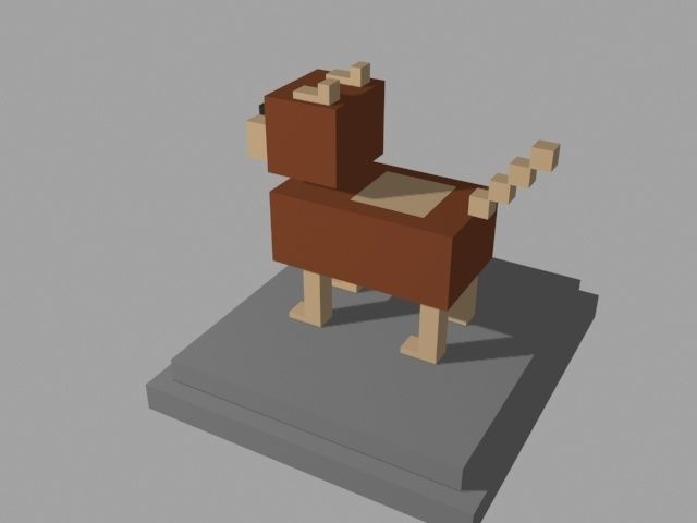 VOXEL DOG - MODEL 5 Low-poly 3D model_3