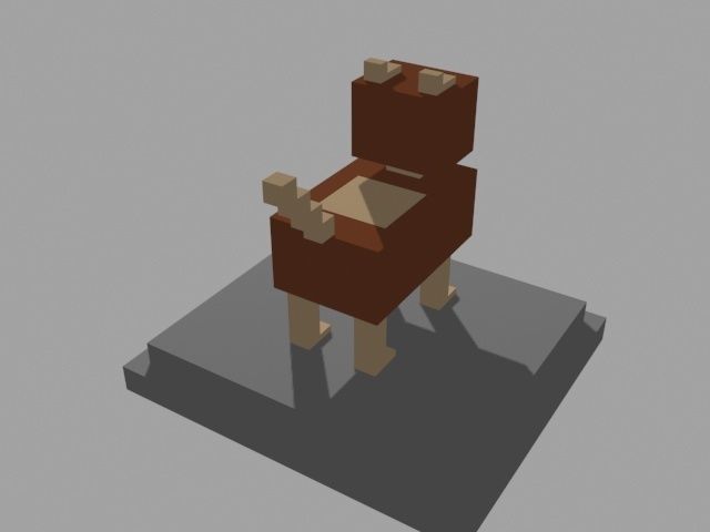 VOXEL DOG - MODEL 5 Low-poly 3D model_2