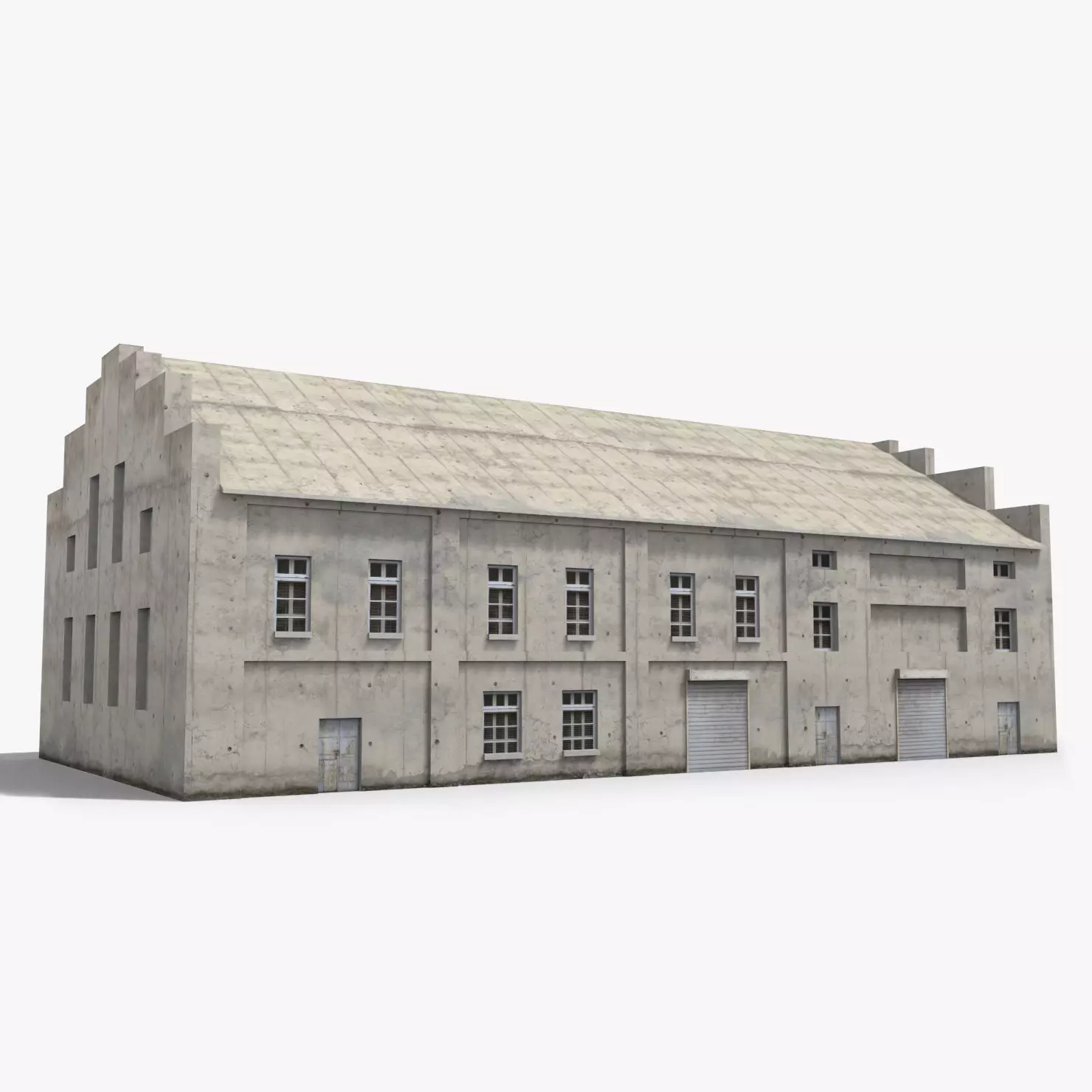 Factory x6 Low-poly 3D model