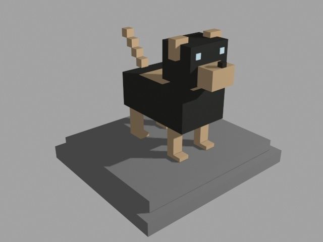 VOXEL DOG - MODEL 7 Low-poly 3D model_2