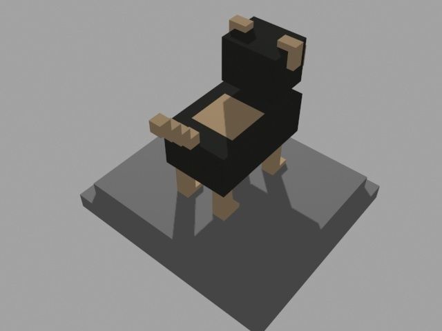 VOXEL DOG - MODEL 7 Low-poly 3D model_3