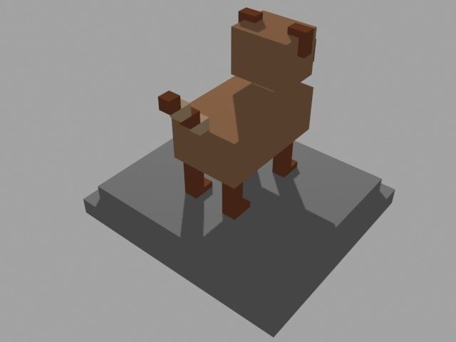 VOXEL DOG - MODEL 8 Low-poly 3D model_3