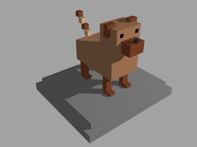VOXEL DOG - MODEL 8 Low-poly 3D model_2