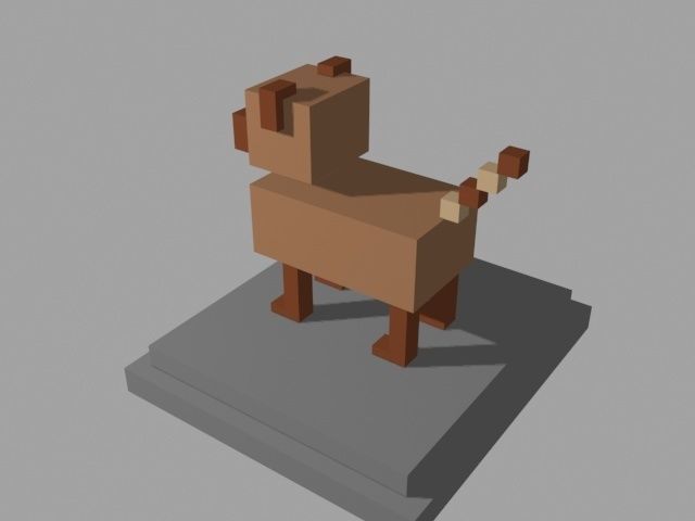 VOXEL DOG - MODEL 8 Low-poly 3D model_4