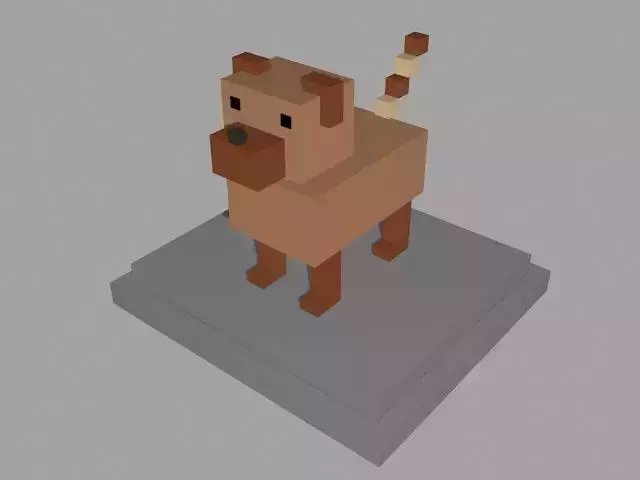 VOXEL DOG - MODEL 8 Low-poly 3D model